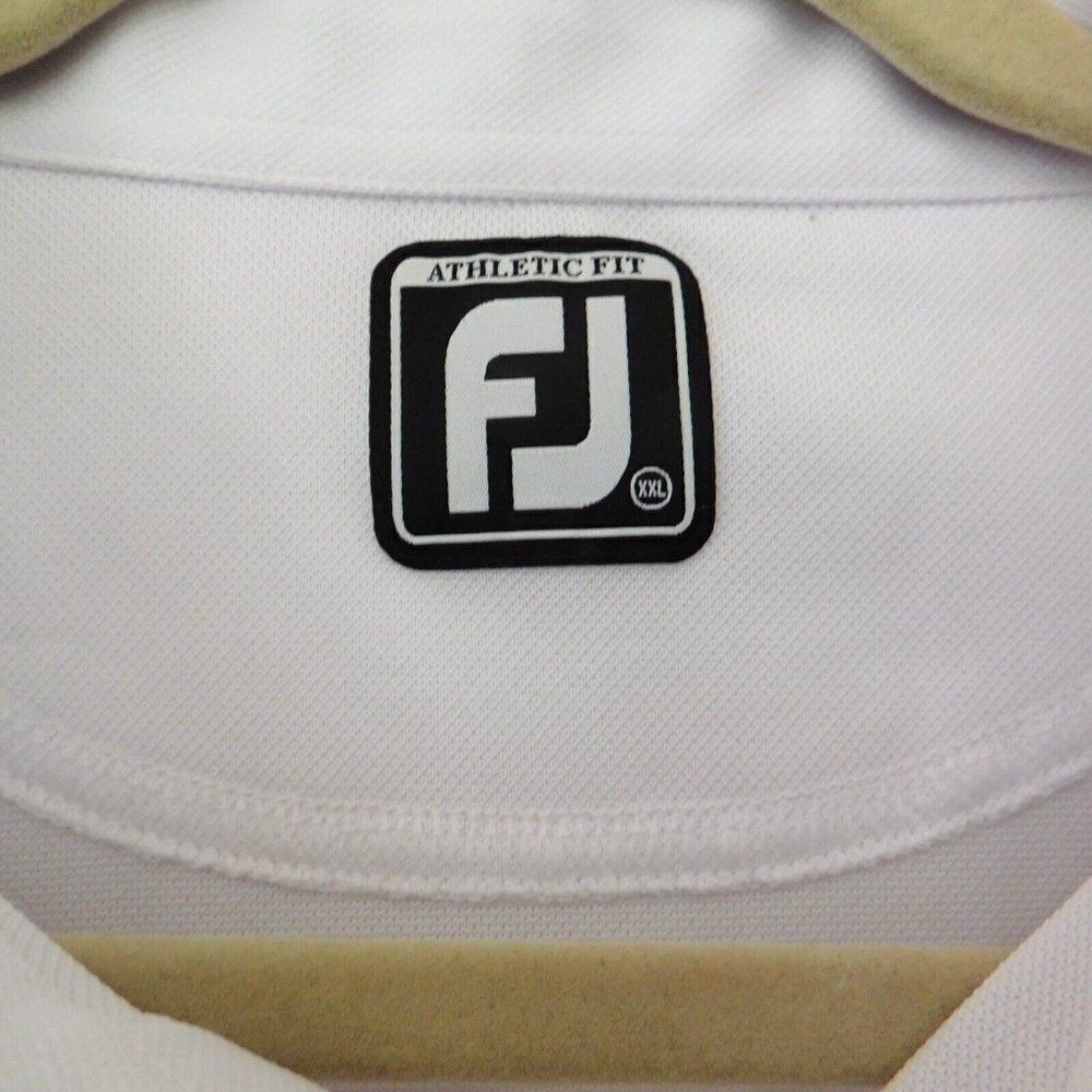 New Footjoy FJ Mens White Polo Athletic Fit Logo Zenith OPV Africa Sz XXL‎ 2XL - Picture 3 of 6